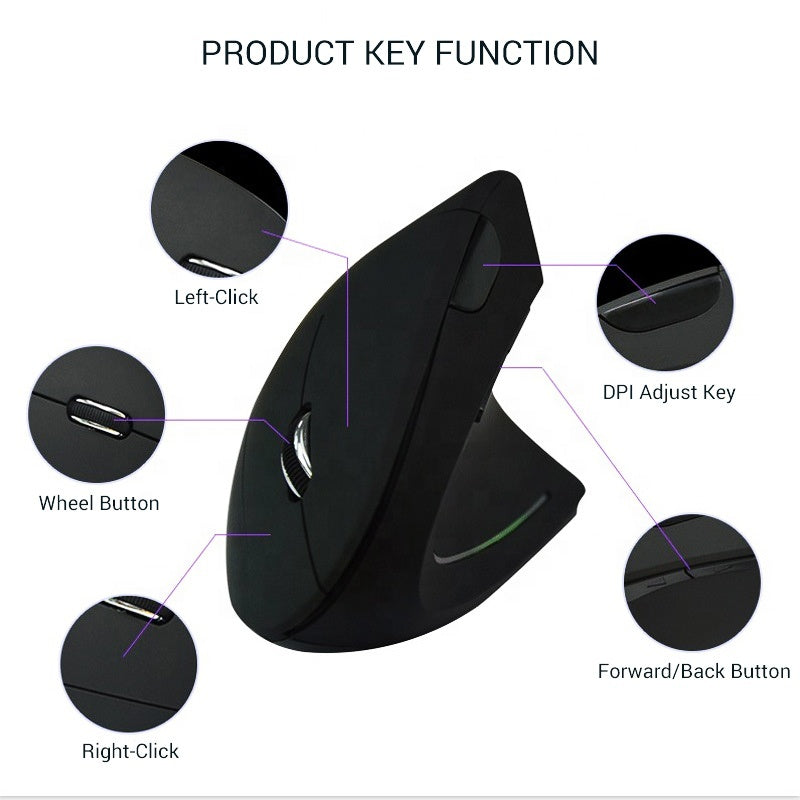 Rechargeable 2.4G Wireless Vertical Mouse