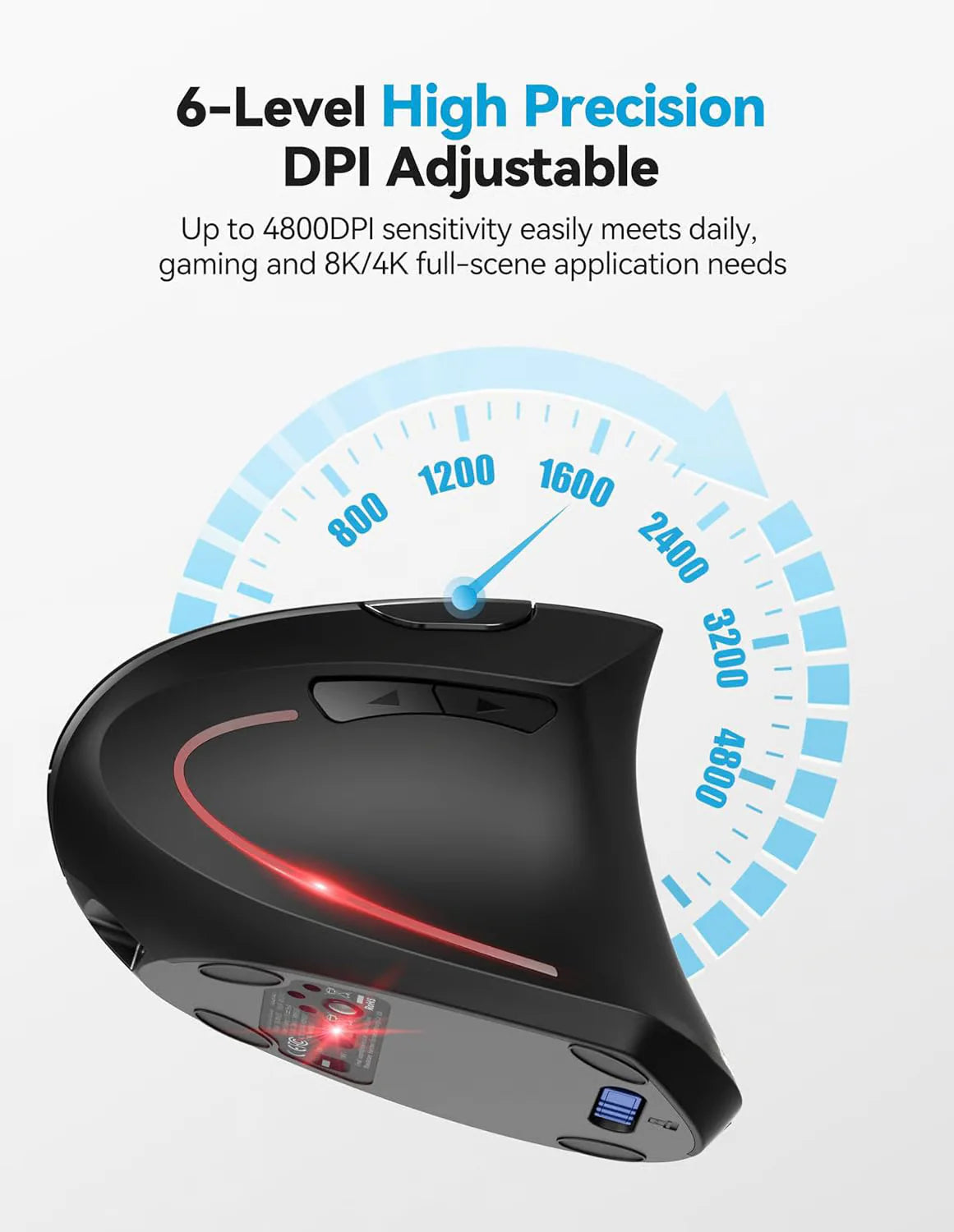 Rechargeable 2.4G Wireless Vertical Mouse